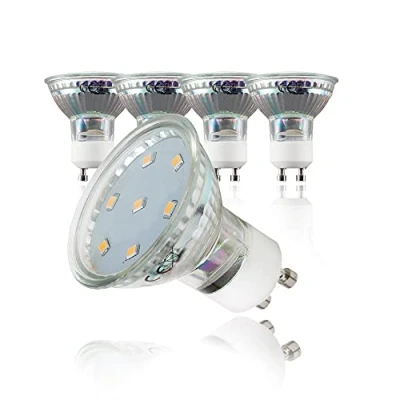 Abbildung von B.K.Licht 5er Set LED Lampe GU10 mit warmweißer Lichtfarbe, 3 Watt, 250 Lumen, LED, Glühbirne, Leuchtmittel, Birne, Reflektor, Glühlampen, Bulb, 5,8x5 cm, Transparent