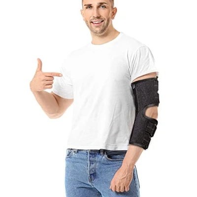 Abbildung von Ellenbogenbandage für Kubitaltunnelsyndrom, Verstellbare Ellenbogenschiene das Einklemmen des Ulnarisnervs, Armschiene, Wegfahrsperre postoperative, Sehnenentzündungen, linken und rechten