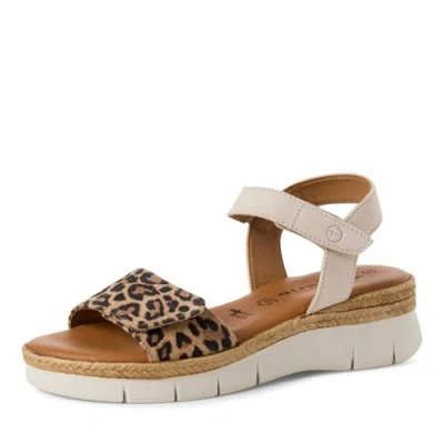 Abbildung von Tamaris Keilsandalette, Riemchensandale, Sommerschuh mit verstellbaren Klettverschlüssen