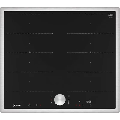 Abbildung von NEFF T66STX4L0 Induktionskochfeld N90, autarkes Glaskeramik Kochfeld 60 cm breit, Twist Pad, Flex Induction, Home Connect, Smart Hood Automatic, aufliegend, Schwarz