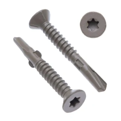 Abbildung von 6.3mm Metallschrauben Selbstschneidende Torx Flachkopf Bohrschrauben (Packung mit 200) für den Außenbereich Korrosionsschutz C4 Metallbleche/Dachfensterbefestigung DIN7504 P (6.3mm x 60mm)