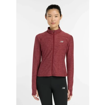 Abbildung von New Balance Space DYE FULL Trainingsjacke, Damen, Größe: Large, Monarch burgundy heather