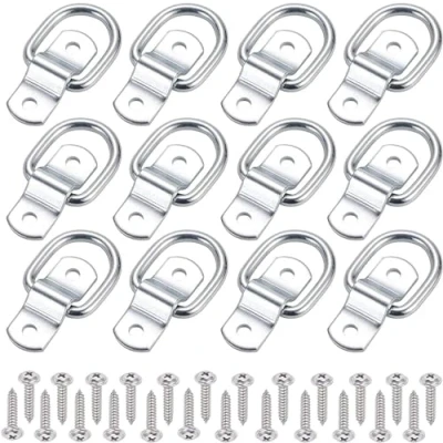 Abbildung von 12 Stück Zurrösen mit Schrauben für Anhänger, Verzurrösen, D Ring, Ringe LKW, Boot oder PKW, Haken, Aufbauzurrösen, Ringanker, Zurring