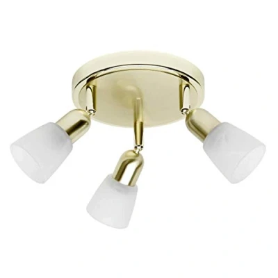 Abbildung von BRILLIANT Lampe Sofia Spotrondell 3flg messing/weiß alabaster 3x D45, E14, 40W, geeignet für Tropfenlampen (nicht enthalten) Köpfe schwenkbar
