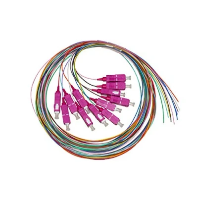 Abbildung von LINK LKSC12PT4 Pigtail Kabel aus optischen Fasern, bunt, SC, OM4, Simplex, 2 m, 12 Stück