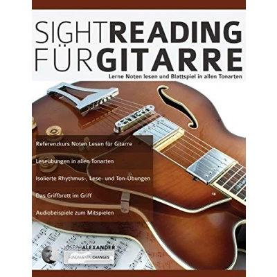 Abbildung von Sight Reading für Gitarre: Lerne Noten Lesen und Blattspiel in allen Tonarten (Theorie Technik Gitarre lernen)