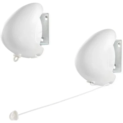 Abbildung von Leifheit Wandtrockner Rollfix Single 80 Longline, 8m Wäscheleine, ausziehbarer Wäscheständer, platzsparender Trockner, Wäschetrockner für die Wand, drinnen und draußen, Wäschreck mit Wandmontage
