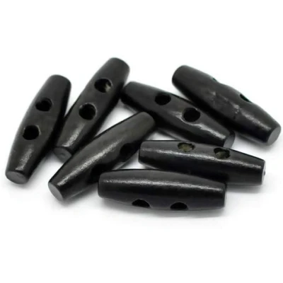 Abbildung von Handarbeit Lieblingsladen 30 Stück edle Holzknöpfe Knebelknöpfe oval 3,5 x 1,1 cm schwarz Knebel 2 Löcher längliche Knöpfe zum annähen nähen und basteln Jackenknöpfe Mantelknöpfe