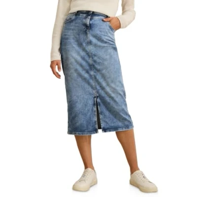 Abbildung von CECIL Damen B361679 Maxi Jeansrock, Authentic Used Wash, 30W EU