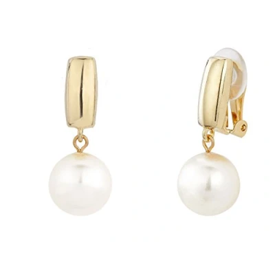 Abbildung von Traveller Ohrclip Hänger Damen weisse 12mm Perle 22kt vergoldet 113718