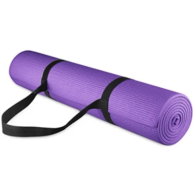Abbildung von BalanceFrom Alle Bfgy p1pp GoYoga Allzweck Yogamatte mit Tragegurt, umweltfreundlich, hohe Dichte, rutschfest, 0,6 cm, violett, 1/4&quot;
