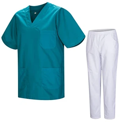 Abbildung von MISEMIYA Unisex Schrubb Set Medizinische Uniform mit Oberteil und Hose 817 8312 BLANCO Large, Verde 3B