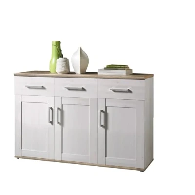 Abbildung von Stella Trading Sideboard in Sibiu Lärche / Eiche San Remo Optik Landhausstil Kommode mit viel Stauraum für Ihr Wohnzimmer 140 x 88 46 cm (B/H/T)