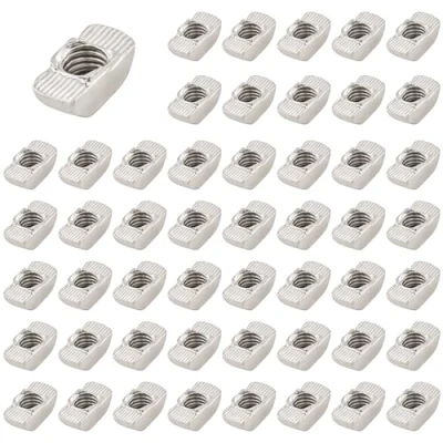 Abbildung von alwaiiz 50 Stück Hammerkopfmutter T Slot Nutmuttern Nut Muttern Hammermutter Hammer Kopf Mutter M8 verzinkt Aluminiumprofil Extrusionsschlitz Europäische Norm(EU40 x 19.5 10)