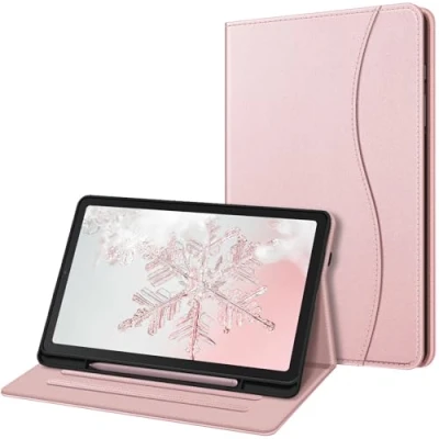 Abbildung von Fintie Hülle für Samsung Galaxy Tab S6 Lite 10.4 2024/2022/2020, Soft TPU Rückseite Gehäuse Schutzhülle mit S Pen Halter und Dokumentschlitze, Roségold