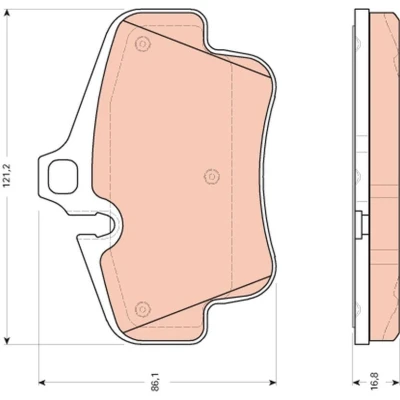 Abbildung von TRW GDB1758 Bremsbelagsatz für Verschleißwarnanzeiger vorbereitet PORSCHE: 911 Convertible, Boxster, Coupe
