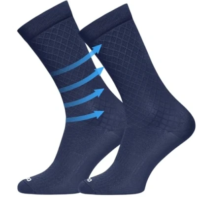 Abbildung von TODO Aero Fahrradsocken Herren und Damen Marineblau Atmungsaktive Serpente Radsocken Aero. Elastisch Rennrad Socken (Serpente Navy 39 42)