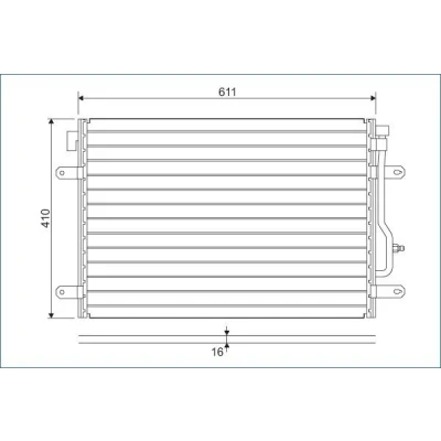 Abbildung von VALEO 817741 Klimakondensator ohne Trockner Aluminium 410 R 134a AUDI: A4 B6 Saloon, B7 Avant, Avant
