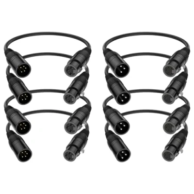 Abbildung von J&amp;D XLR Kabel, 3 Polig auf 5 Stecker/Buchse, 8er Pack DMX Beleuchtungskabel, 30 cm