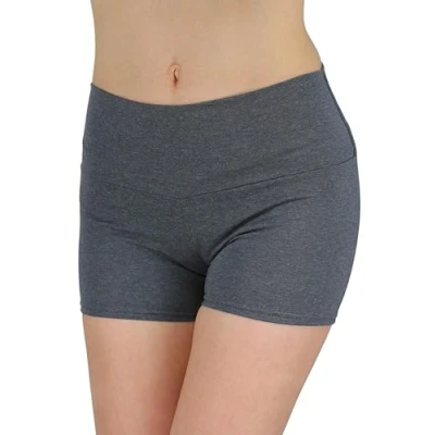 Abbildung von Alkato Damen Sport Shorts mit Hohem Bund Hotpants Radlerhose, Farbe: Anthrazit, Größe: 38
