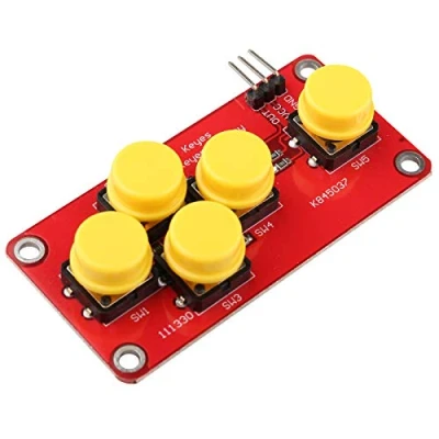 Abbildung von HALJIA AD Tastatur Simulieren elektronische Bausteine, 5 Tasten, Modul Analog Taste Kompatibel mit Arduino Sensor Expansion Board