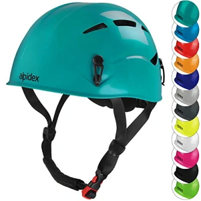 Abbildung von ALPIDEX Universal Kletterhelm für Jugendliche und Erwachsene EN12492 Klettersteighelm in unterschiedlichen Farben, Farbe:Turquoise Green