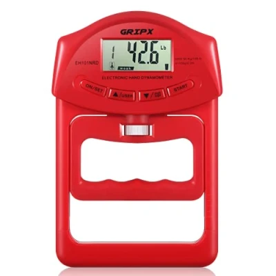 Abbildung von GRIPX Digitaler Handdynamometer Griffstärke Messgerät Automatische Erfassung der elektronischen Griffkraft 198 Lbs / 90 Kgs, Rot