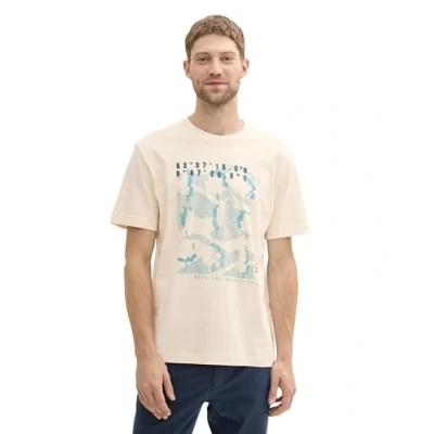 Abbildung von TOM TAILOR Herren 1043417 Basic T Shirt mit Baumwolle, 27469 Smooth Light Sand, L