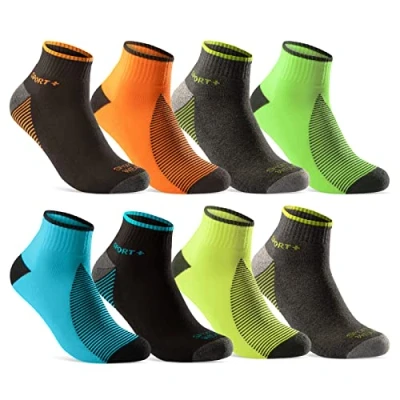 Abbildung von 8 Paar Sportsocken Herren Sneaker Socken Quarter NEON verstärkte Frotteesohle 16209 WP (43 46)