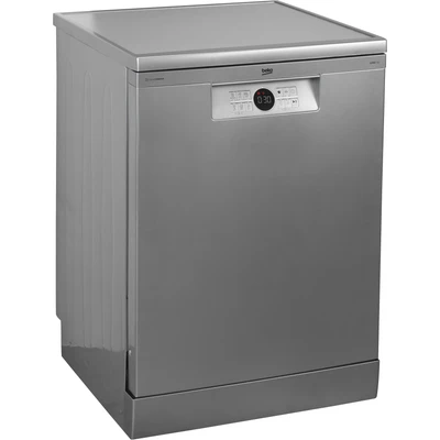 Abbildung von Beko BDFN26441SC Geschirrspüler 60 cm, freistehend, unterbaufähig, für 14 Maßgedecke, HygieneIntense, CornerIntense, 6 Programm, Zusatzfunktionen, 3 Spülebenen, TrayWash, Silber