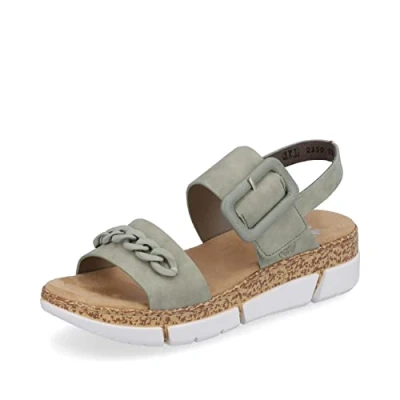 Abbildung von Rieker Keilsandalette, Damen, Größe: 42, Grün Schuhe