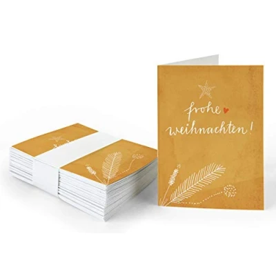 Abbildung von 25 Geschenkanhänger frohe Weihnachten! Kupfer, originelle mini Weihnachtskarten zum Weihnachtsgeschenke Beschriften, edel exklusiv individuell, A7 Recyclingpapier Klappkarten