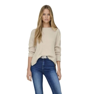Abbildung von ONLY Onlluna Oneck Strickpullover, Damen, Größe: XS, Birch