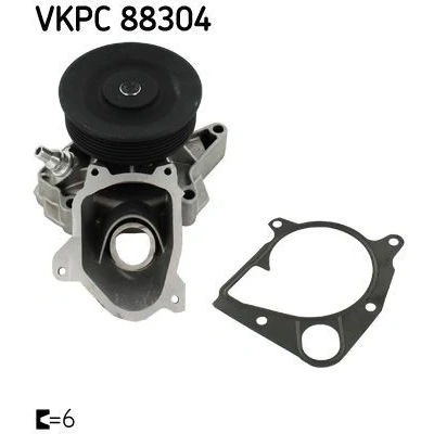 Abbildung von SKF VKPC 88304 Wasserpumpe mit Dichtungen Metall für Keilrippenriementrieb BMW: 3 Saloon, Touring, X3