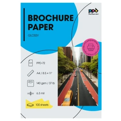 Abbildung von PPD 100xA4 Inkjet Fotopapier Glänzend 140g Beidseitig Bedruckbar, Ideal für Flyer 72 100