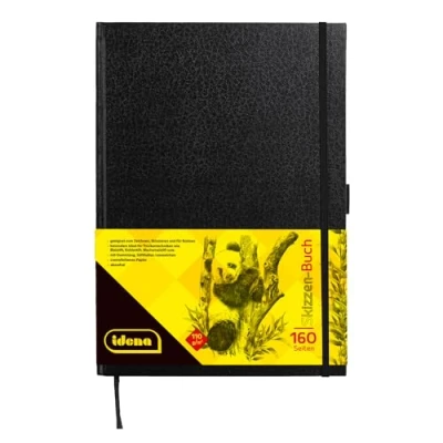 Abbildung von Idena 63142 Skizzenbuch , A4, blanko, 80 Blatt, 110 g/m², Hardcover in schwarz, 1 Stück