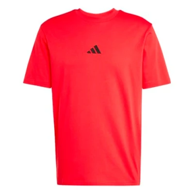 Abbildung von adidas Herren Essentials SMALL Logo Single Jersey Tee, Pure Ruby/Black, S