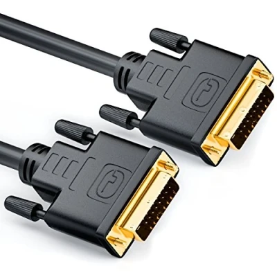 Abbildung von deleyCON 0,5m DVI zu Kabel 24+1 D Dual Link HDTV 1080p Full HD 3D Ready Adapterkabel Monitorkabel mit Ferritkern Schwarz