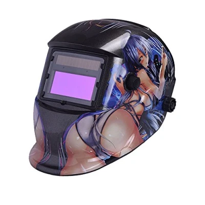 Abbildung von NUZAMAS solarbetrieben Schweißschutzschild Maske Schweißen Face Schutz für Arc Tig Mig Schleifen Plasma Schneiden mit verstellbarem Shade Reihe DIN4/9 13 UV/IV DIN16