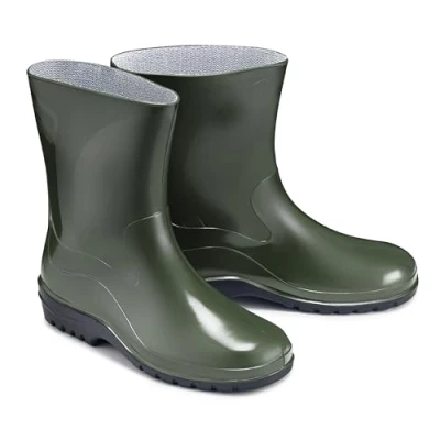Abbildung von ESTRO Gummistiefel Damen Halbhoch Wasserdicht Regenstiefel Regenschuhe Regenstiefeletten K007 (39 EU, Dunkelgrün)