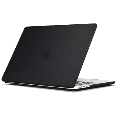 Abbildung von TECOOL Hülle für neuen MacBook Pro 14 Zoll mit M3 M2 M1 Pro/Max Chip 2021 2023 A2992 A2918 A2779 A2442, Ultradünne Schutzhülle Hartschale Case, Mattes Schwarz