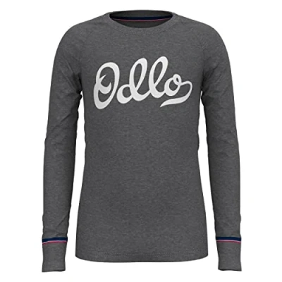 Abbildung von odlo Kinder Funktionsunterwäsche Langarm Shirt mit Big Logo ACTIVE WARM ECO, steel grey melange, 140