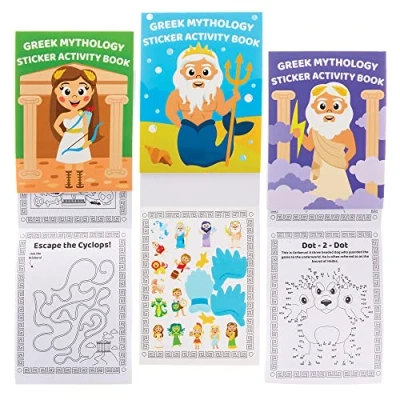 Abbildung von Baker Ross FX613 Griechische Mythologie Sticker Aktivitätsbücher 8er Packung, Bücher Partytütenfüller für Kinder