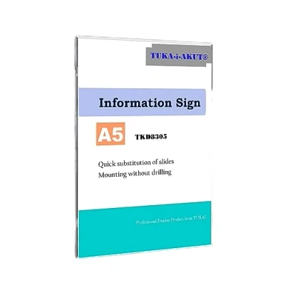 Abbildung von TUKA i AKUT A5 Büroschild Türschild Glasklar, Wandmontage ohne Böhren, Büro schild zum selbst beschriften für 148 mm x 210 mm, Infoschild Ankleben, TKD8305