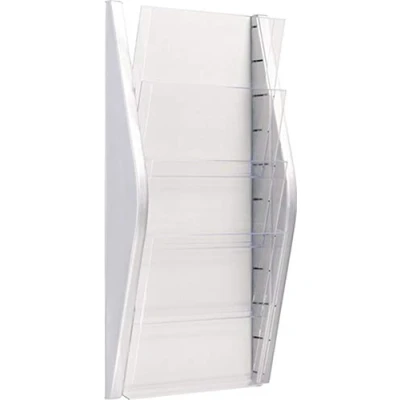 Abbildung von helit H6270100 Wandbogendisplay „the arc“ 4 x DIN A4 hoch, silber