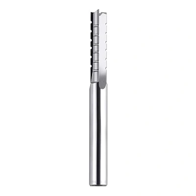 Abbildung von SpeTool 8 mm Schaftdurchmesser Gerader Hartmetall Fräser mit Wolframkarbidspitze 32 Schnittlänge 3 Flöten Schnitzen CNC Trimmschlitz, Spanbrecher, Sperrholz Schaftfräser für die Holzbearbeitung