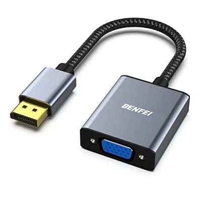 Abbildung von BENFEI DisplayPort auf VGA, Unidirektional DP Computor zu VGA Monitor Adapter 1080P (Stecker Buchse), kompatibel für Lenovo Dell HP ASUS [Nylon geflochten&amp;Aluminum Alloy]
