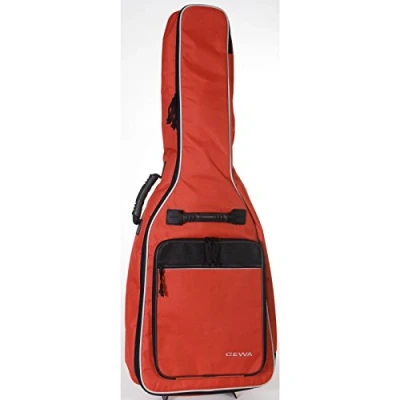 Abbildung von GEWA Gitarren Gig Bag Economy 12mm für Konzertgitarre 1/4 1/8 rot (reißfest und wassergeschützt, Polsterung, Luxus Rucksackgurte, großes Zubehörfach) 212132