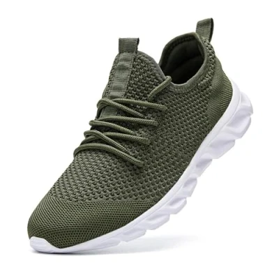 Abbildung von Damyuan Herren Laufschuhe Turnschuhe Sportschuhe Running Sneaker Freizeit Straßenlaufschuhe Fashion Leichtgewichts Atmungsaktiv Walkingschuhe Outdoor Fitness Jogging Sportsschuhe Grün 46 EU