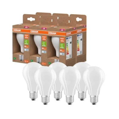 Abbildung von Osram LED Lampe in klassischer Minikerzenform, mit dekorativem Filament, Energieeffizienzklasse A, E14, 1.2 W, 255 lm, 4000 K, kaltweiß. Ohne Aufwärmen, 6 Pack